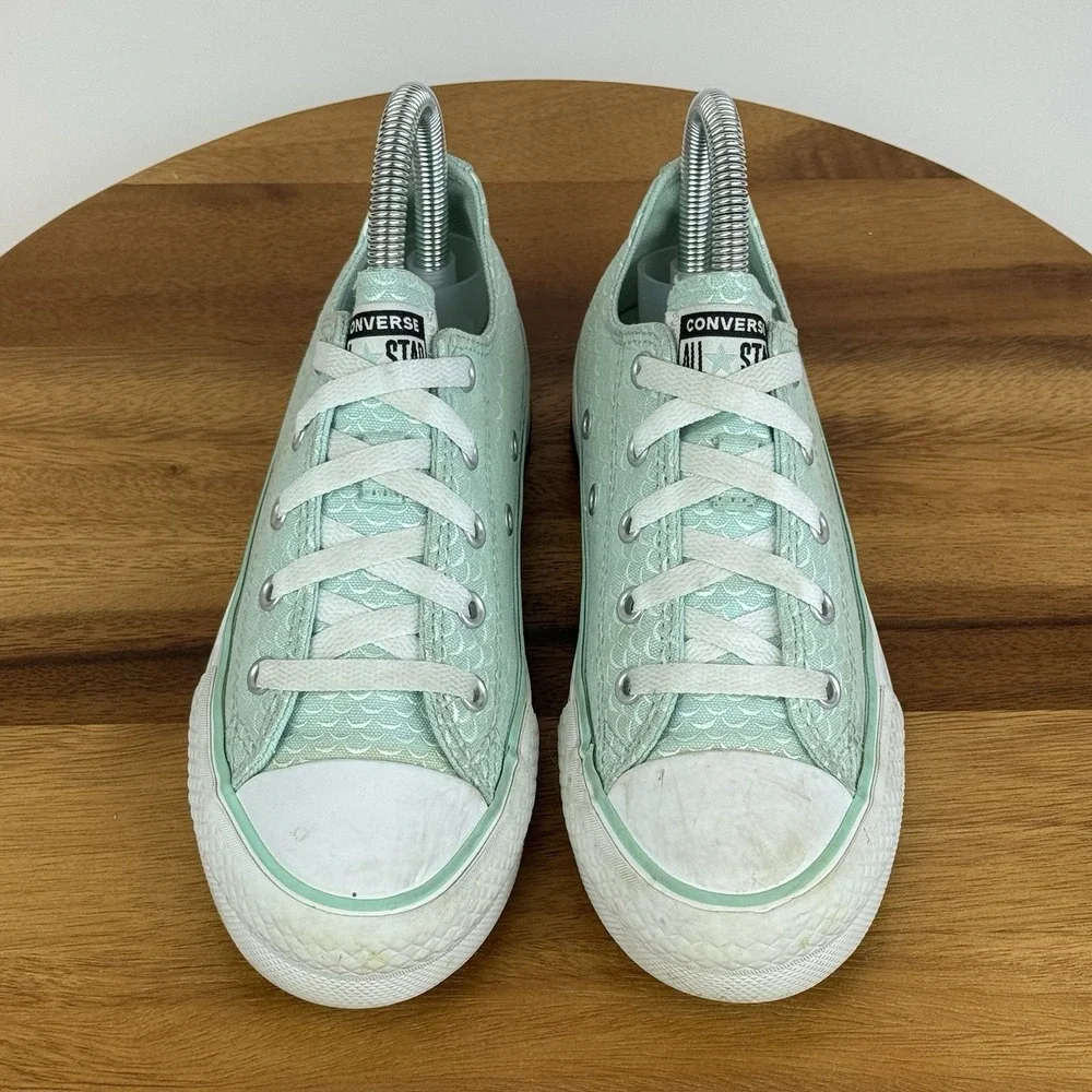 Big Kids Girls CTAS Green Mermaid Scales Casual Platform Sneakers Shoes Size 2 Y